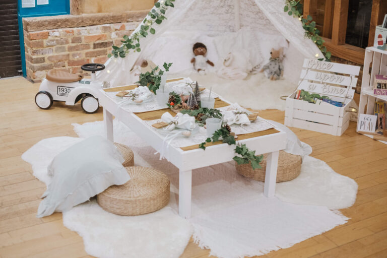 Kids' hideaway den styled for an event