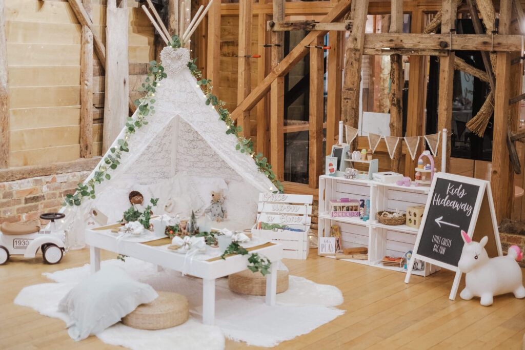 Barn venue styled for a celebration
