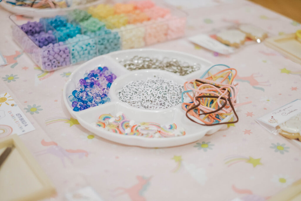 Styled detail from a craft party table