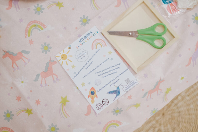Craft activity materials laid out for little makers