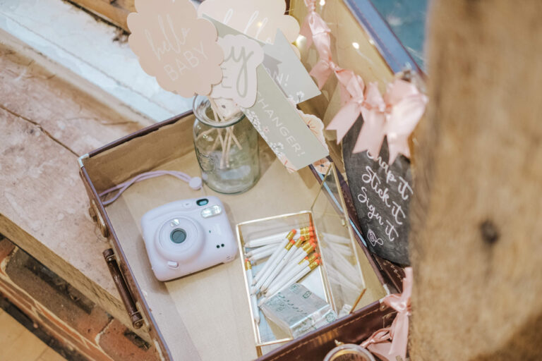 Keepsake box styled with instax photo prints